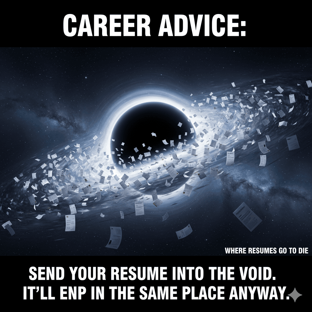 Мем про отправку резюме в никуда